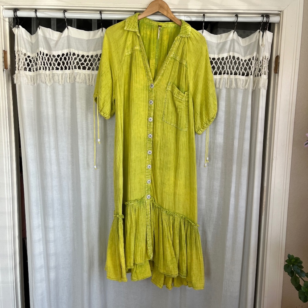 Free People Maya gauze midi dress size M